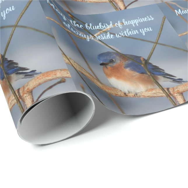 Bluebird Of Happiness Inspirational Wrapping Paper (Roll Corner)
