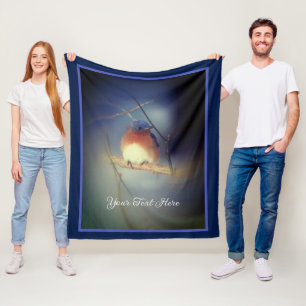 Bluebird Of Happiness Personalized Fleece Blanket