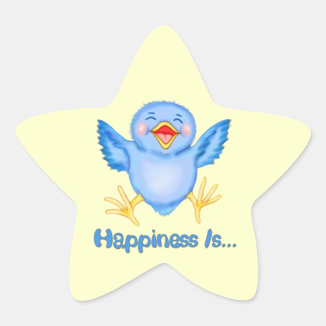 Bluebird of Happiness Star Sticker (Front)