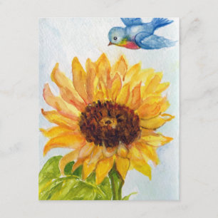 Bluebird of Happiness with Sunflower Invitation