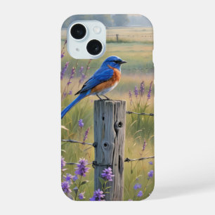Bluebird On A Fence Post iPhone 15 Case