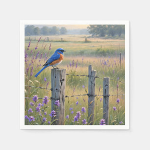 Bluebird On A Fence Post Napkin