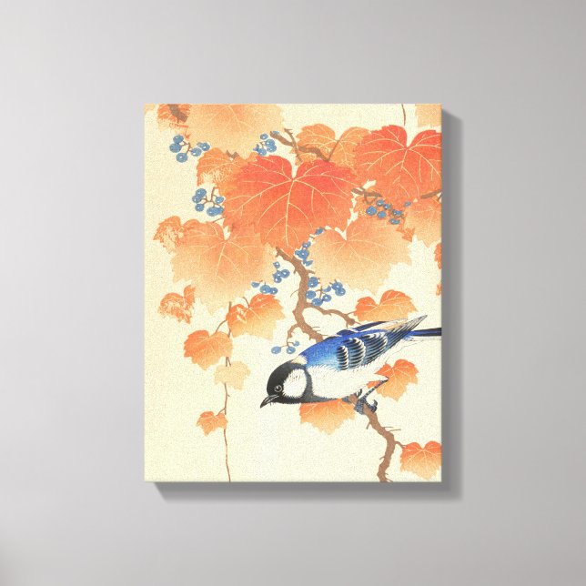 Bluebird on a Paulownia Tree  Canvas Print (Front)