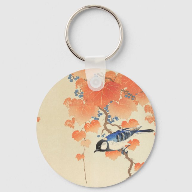 Bluebird on a Paulownia Tree  Keychain (Front)