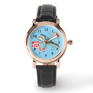 Bluebird on carnations watch