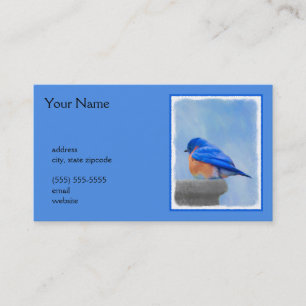 Bluebird Painting - Original Bird Art Business Card