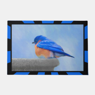 Bluebird Painting - Original Bird Art Doormat