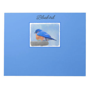 Bluebird Painting - Original Bird Art Notepad