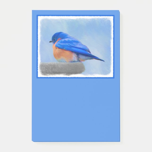 Bluebird Painting - Original Bird Art Post-it Notes (Front)