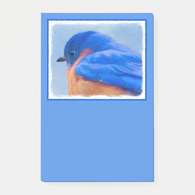 Bluebird Painting - Original Bird Art Post-it Notes (Front)