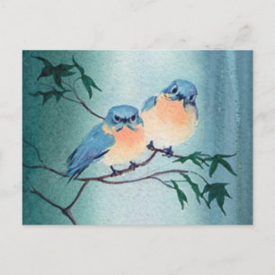 BLUEBIRD PAIR by SHARON SHARPE Postcard