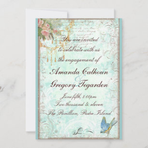 Bluebird & Pink Roses Engagement Announcement