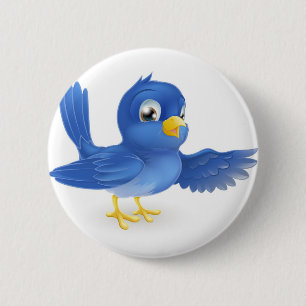 Bluebird pointing 2 inch round button