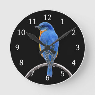 Bluebird Round Clock