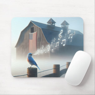 Bluebird Singing In Morning Mist Mouse Pad
