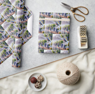 Bluebird Singing On a Grapevine Wrapping Paper