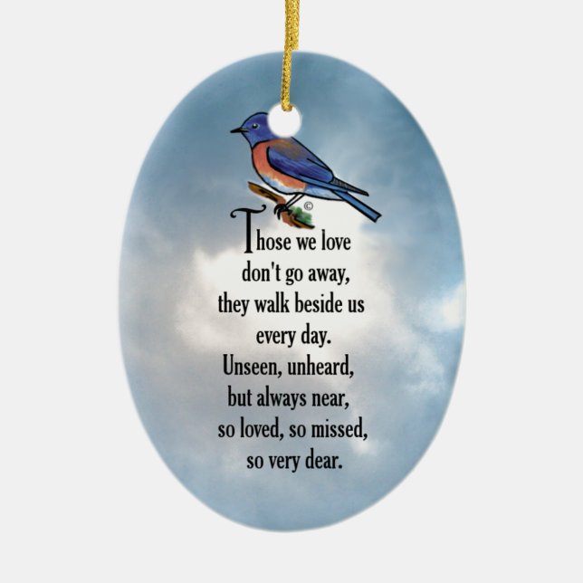 Bluebird "so Loved" Poem Ceramic Ornament (Front)