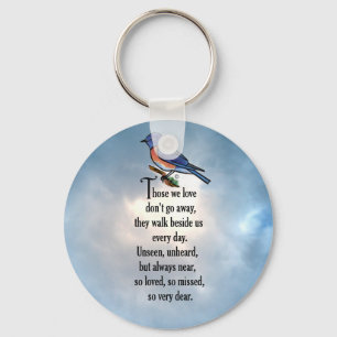 Bluebird "so Loved" Poem Keychain