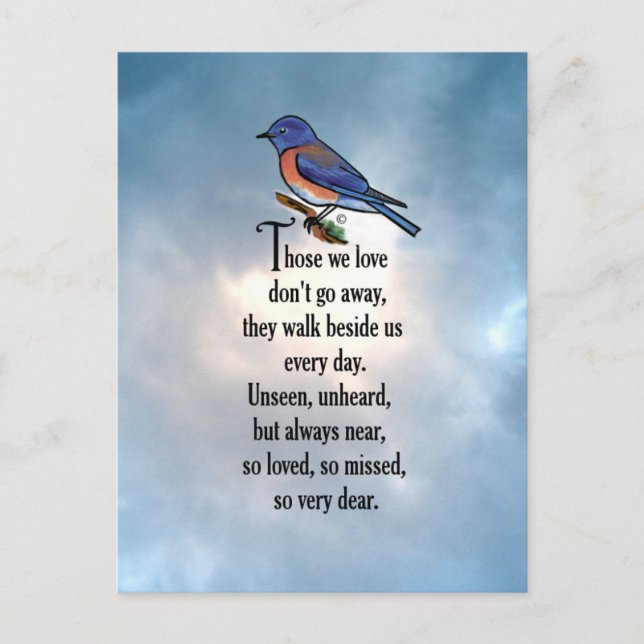 Bluebird "so Loved" Poem Postcard (Front)