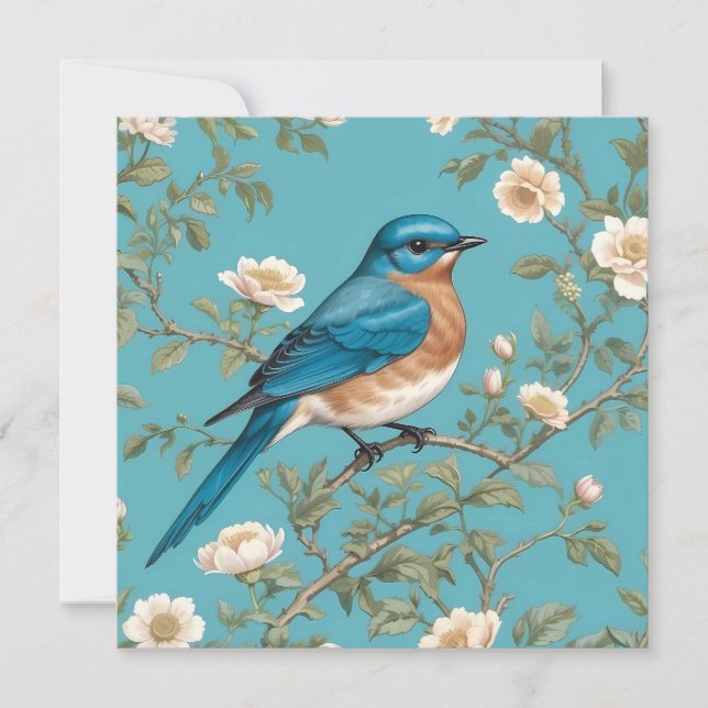 Bluebird William Morris Inspired Turquois  (Front)
