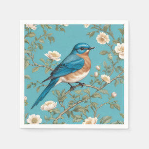 Bluebird William Morris Inspired Turquois Napkin