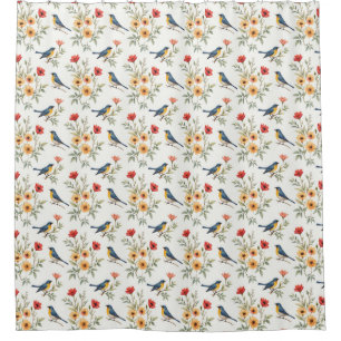 Bluebirds and Flowers