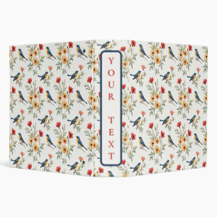 Bluebirds and Flowers Binder
