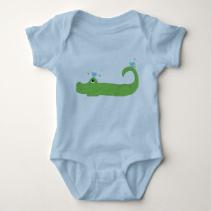 Bluebirds and Gator Baby Bodysuit
