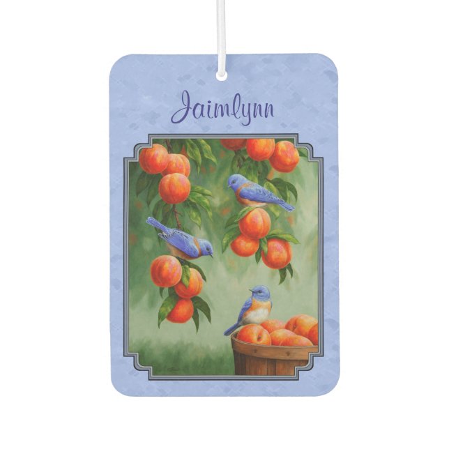 Bluebirds and Peaches Blue Air Freshener (Front)