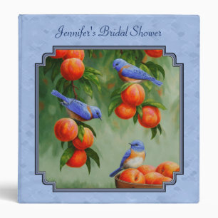 Bluebirds and Peaches Blue Binder