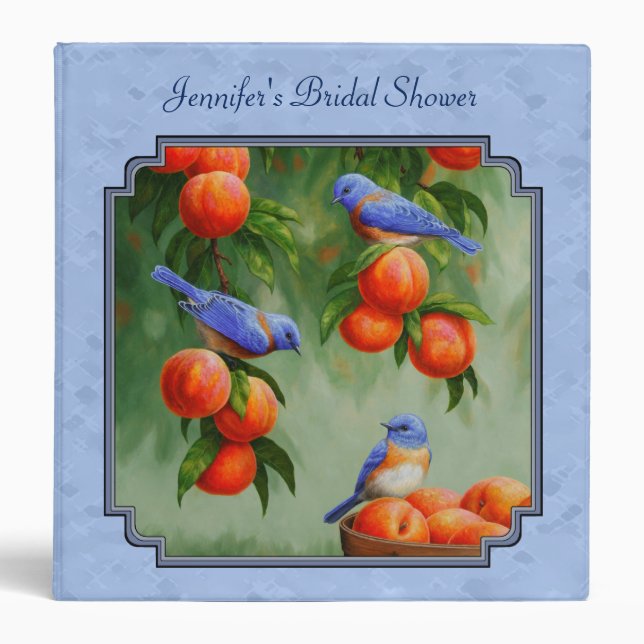 Bluebirds and Peaches Blue Binder (Front)