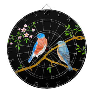 Bluebirds Black Dartboard