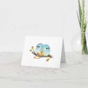 Bluebirds Blank Folded Greeting Card