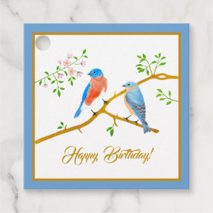 Bluebirds Blue Frame Favour Tags