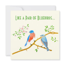 Bluebirds Carte de Saint-Valentin jaune