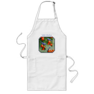 Bluebirds in a Peach Tree Orchard Long Apron