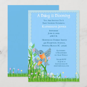 Bluebirds Mama and Baby/Baby Shower  Invitation