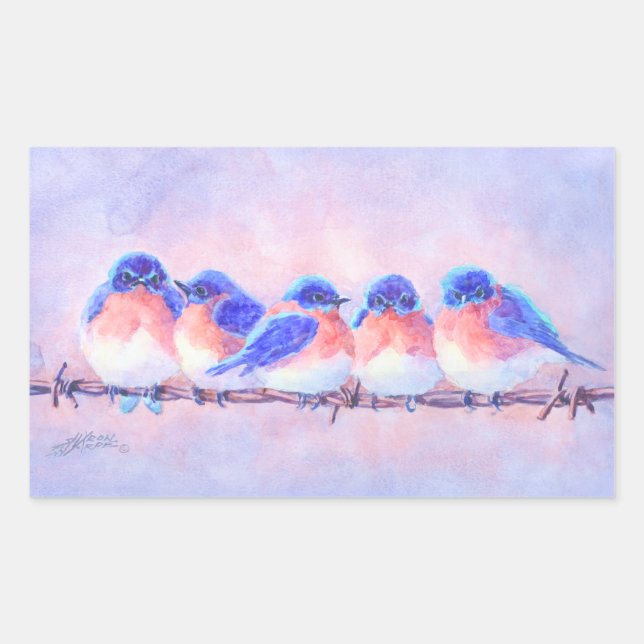 BLUEBIRDS on a WIRE by SHARON SHARPE Sticker (Front)
