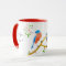 Bluebirds Red & White Mug