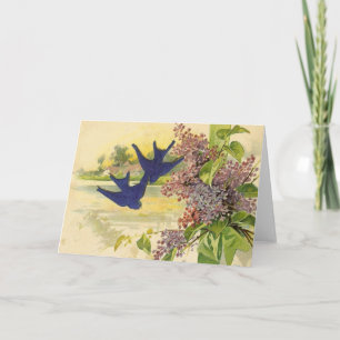 Bluebirds Vintage Toutes les occasions Carte de vo
