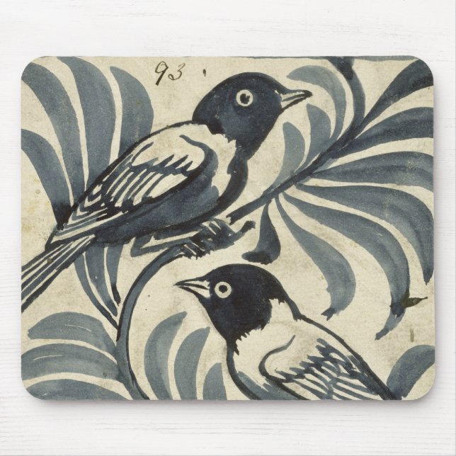Bluebirds (w/c on paper) mouse pad (Front)