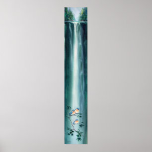 BLUEBIRDS & WATERFALL by SHARON SHARPE Poster