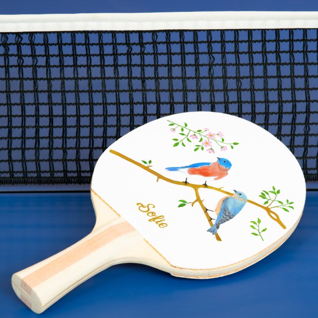 Bluebirds White Ping Pong Paddle (Insitu)