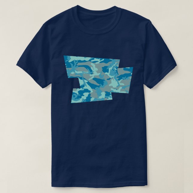 BlueBlast Camo Pattern Blown Pixel T-Shirt (Design Front)