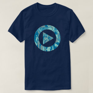 BlueBlast Camo Pattern Press Play T-Shirt