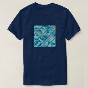 BlueBlast Camo Pattern Square Sliced T-Shirt