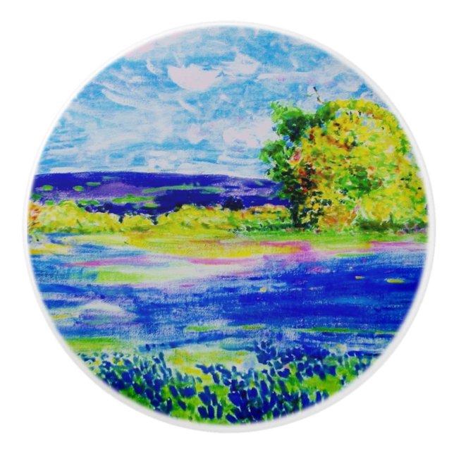 bluebonnet fields ceramic knob (Front)
