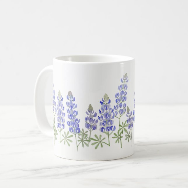 Bluebonnet Flower Mug - All sizes/styles (Front Left)