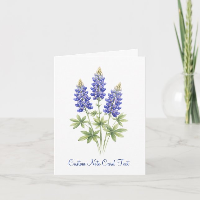 Bluebonnet Flowers Texas Elegant Art  Note Card (Front)