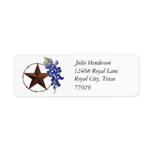 Bluebonnet Return Address Label